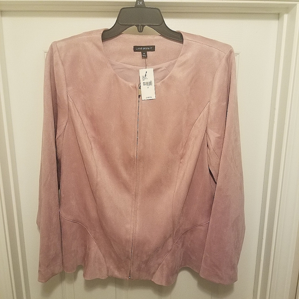 NWT Lane Bryant Faux Micro Suede Pink/Lavender Jacket